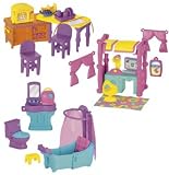 Dora Magical Welcome House Furniture Bundle - Design & Surprise Deluxe Kitchen, Dora's Bedroom and Bathroom Sets