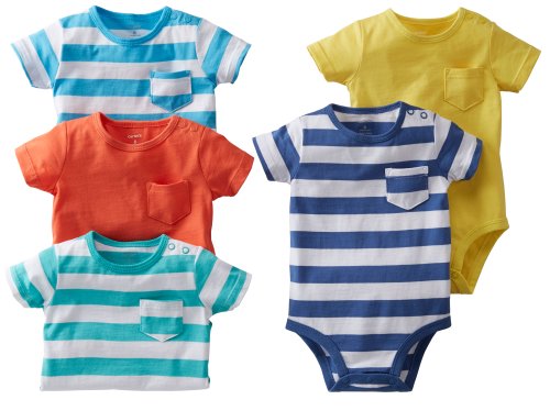 Carter's Baby Boys' 5 Pack Striped Bodysuits - Stripe