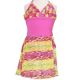 Plus Size Girls Swimsuit HOT PINK 2Pc Bathing Suit PLUS 10.5-16.5