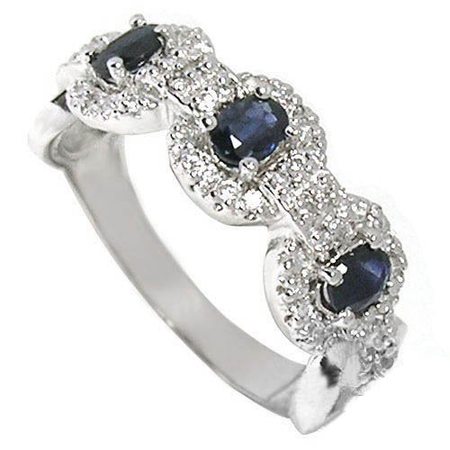 1.5ct Genuine Natural Sapphire Gemstone and Diamond 10k White Gold Ring?Limited Edition)