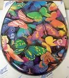 Rainbow Butterfly Bathroom Resin Hard Toilet Seat - Standard Size