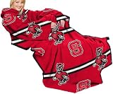 NCAA Adult Comfy Throw, Officially Licensed Blanket with Sleeves, Stripes Design