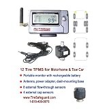 12 Tire RV Flow-Through & Cap Sensors Tire Pressure Monitoring System (TPMS) by Tire-Safeguard