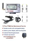 12 Tire RV Flow-Through  Cap Sensors Tire Pressure Monitoring System (TPMS)