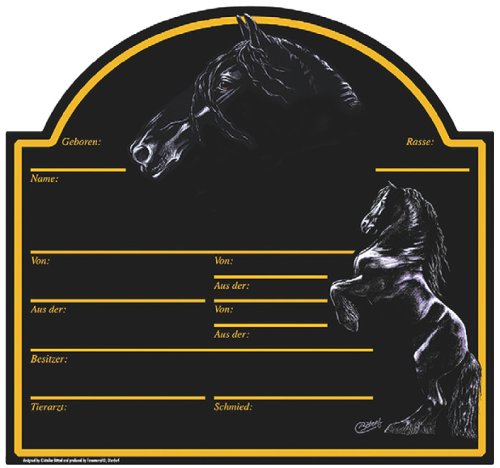 Stalltafel Steigender Friese - Christina Bötzel Reitsport Pferd Pferde Stallschild Schild Reiten Geschenk Deko