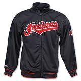 DYNASTY APPAREL INDUSTRIES MLB Cleveland Indians Men's Full Zip Track Jacket, Black/Red
