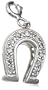 Sterling Silver Diamond Horseshoe Charm (1/7 cttw)