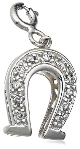 Sterling Silver Diamond Horseshoe Charm