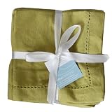 Hemstitch Cocktail Napkins Set of 6 - Bamboo