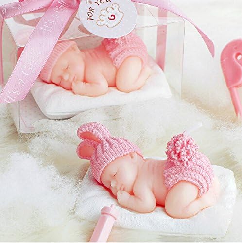 Creative baby Candles Smokeless Candles Birthday Candles for Wedding Favor and Baby Shower (pink, 4)