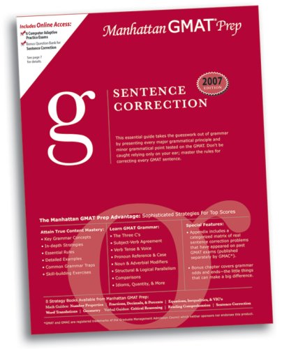 City Travel Guides Discounted  Books : Sentence Correction GMAT Preparation Guide (Manhattan GMAT Preparation Guides)