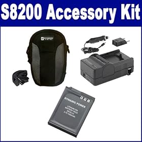 Nikon COOLPIX S8200 Digital Camera Accessory Kit includes: SDENEL12 Battery, SDM-197 Charger, SDC-22 Case
