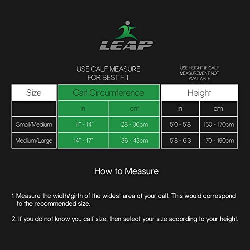 Calf Compression Sleeves 1 pair☆LEAP Athletics Compression Socks for Men & Women☆Sleeves for Shin Splints☆Sleeve for Basketball Running Soccer Football Baseball☆Support Stocking for Varicose Veins☆