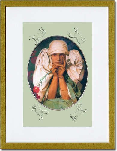 Gold Framed/Matted Print 17x23, Jaroslava Mucha