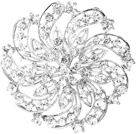 Shining Rhinestone Flower Bridal Wedding Party Brooch Pin
