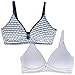 Trimfit Big Girls' Lightly Lined Wirefree Cotton Bra (Pack of 2), Navy Hearts/White, 32A