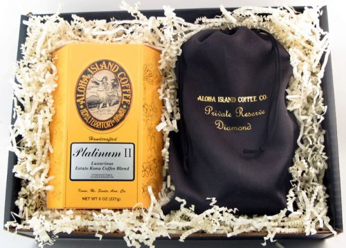 Sophisticated & Elegant Gift Box of Estate Kona Coffee Luxurious Blends; 1 Lb, Whole... by Aloha Island Coffee Company