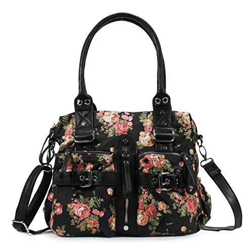 Scarleton Multi Pocket Floral Satchel H1761