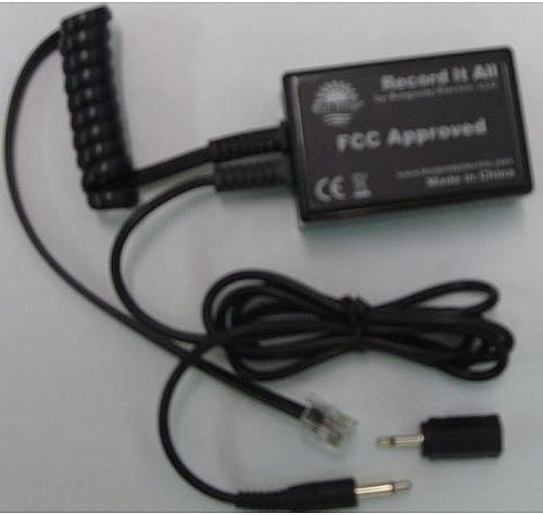 Burgundy Electric Record-It-All Telephone Record Coupler with 3.5mm Plug & 3' Cord
