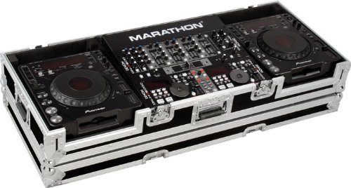 Marathon Case Holds 2 X Large Format Cd Players Pioneer Cdj1000 Cdj800 Dns5000 Dns3500 Stanton C303304314 Technics Sldz1200 + 19 Mixer W Low Profile Wheels Holds 19-inch Mixer Up To 8u Rack Space
