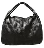 Bottega Veneta 'Veneta' Woven Black Leather Extra Large Hobo 181140/V0013/1000
