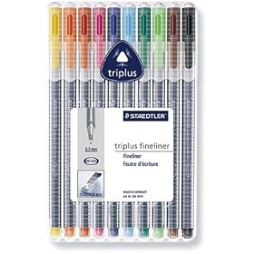 Staedtler Triplus Fineliner 334 SB10 Desktop Box - 10 Assorted Colours
