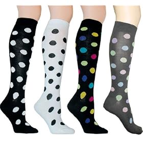 Polka Dot Knee High Socks by Foot Traffic