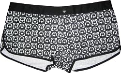 Emily the Strange juniors Game Over "Bored" Shorts in Black and White