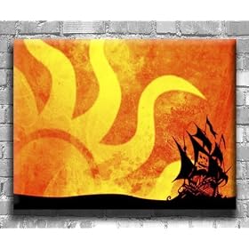 The Pirate Bay R�sum� encadr�e Toile - Wall Art - Art contemporain - Galerie Encadrement envelopp� pr�t � accrocher (30 pouce x 20 pouce)