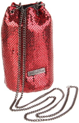 Whiting & Davis Chain Tassel 1-4116RD Crossbody Pouch,Red,One Size

