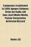 Companies Established in 2008: Apogee Software, Sirius XM Radio, Gdf Suez, ASCII Media Works, Psystar Corporation, Activision Blizzard-