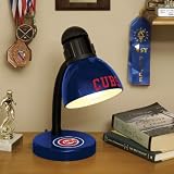 CHICAGO CUBS Team Logo DESK LAMP (14.5 Tall x 6 Wide) with High Gloss Baked-Enamel Finish