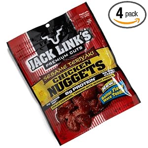Jack Link’s Sesame Teriyaki Chicken Nuggets, 3.25-Ounce Bags (Pack of 4)