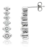 14k White Gold 6-Stone Diamond Journey Drop Earrings (H-I, SI-I, 1.00 carat)