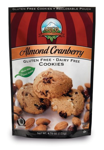 Arico 100% Natural Cookies, Almond Cranberry, 4.76-Ounce Pouches (Pack of 6) by Arico