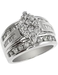 1.52 Ct Round Natural Diamond Invisible Solid 10K White Gold Ring Size 5-9