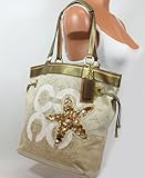 Coach Limited Edition Resort Seaside Starfish Shopper Bag Purse Tote 17024 Natural Gold