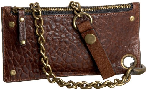 Will Leather Zip Pouch Wallet with Chain,Cognac,One Size