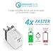 Quick Charge 3.0, Skiva 18W USB Wall Charger (Quick Charge 2.0 Compatible) PowerFlow QuickCharger for Samsung Galaxy S7 S6 Edge Plus, Note 5 4, Google Nexus 6, LG G5 V10, iPhone [Model:AC136]
