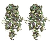 TWO 48" Artificial Frosted Maple Ivy Hanging Bushes