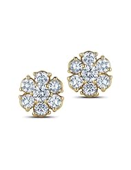 Diamond (1 Ct, GH-VVS), 18 Kt Yellow Gold Classic Seven-Stone Earrings