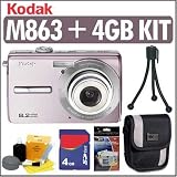 Kodak EasyShare M863 8.2MP Digital Camera (Pink) + 4GB Kit