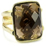 SHEILA FAJL Smokey Quartz 18k Gold-Plated Ring