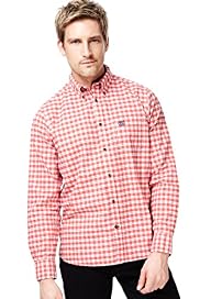 Blue Harbour Pure Cotton Slim Fit Oxford Weave Checked Shirt