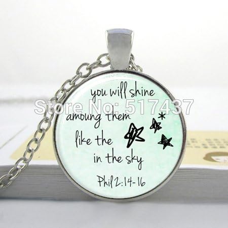 Lawrence Painting Hot Glass Dome Jewelry Glass Necklce Quote You Will Shine Amoung Them Jewelry Glass Cabochon Dome Pendant