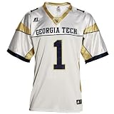 Russell Georgia Tech Yellow Jackets #1 White Replica Football Jersey