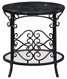 Review Home Decorators Collection  / Florentine Round End Table Black Marble Black
