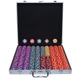 1000 World Tophat and Cane Paulson® Poker Chips with Aluminum Case
