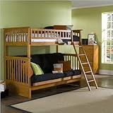 Atlantic Furniture Columbia Twin over Futon Bunk Bed in Caramel Latte