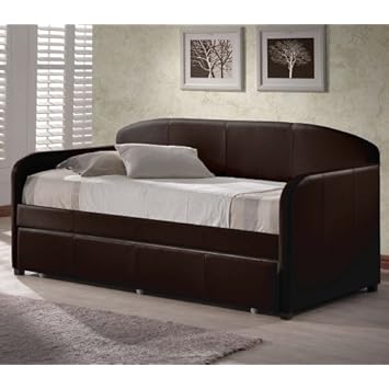 Hillsdale Springfield Daybed in Brown Faux Leather - With Trundle